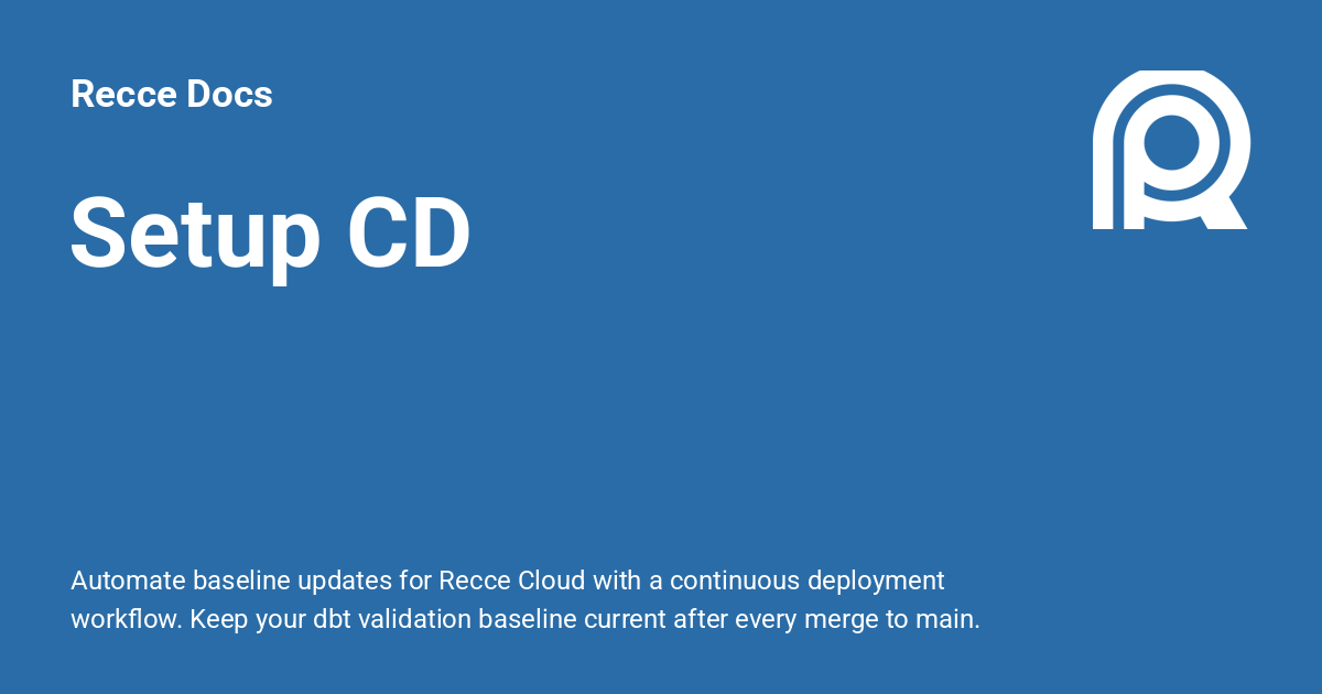 Setup CD - Recce Docs