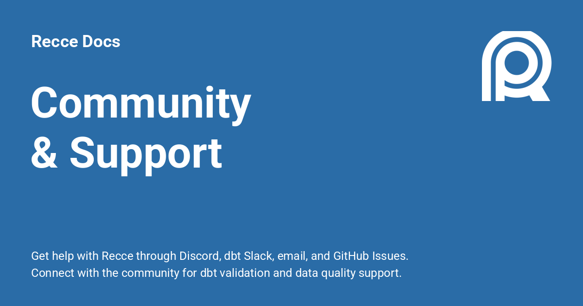 Community & Support - Recce Docs