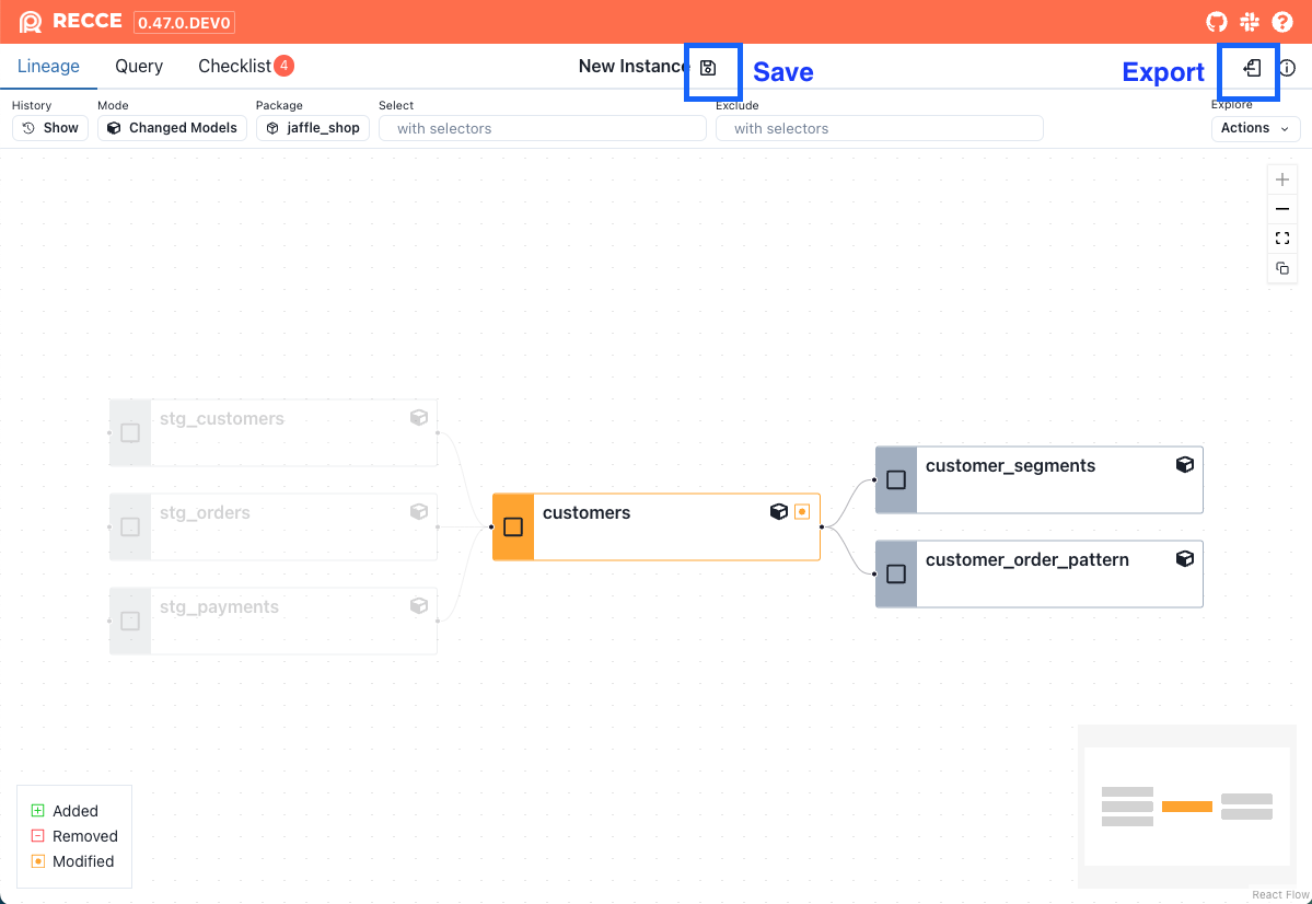 Save and Export buttons